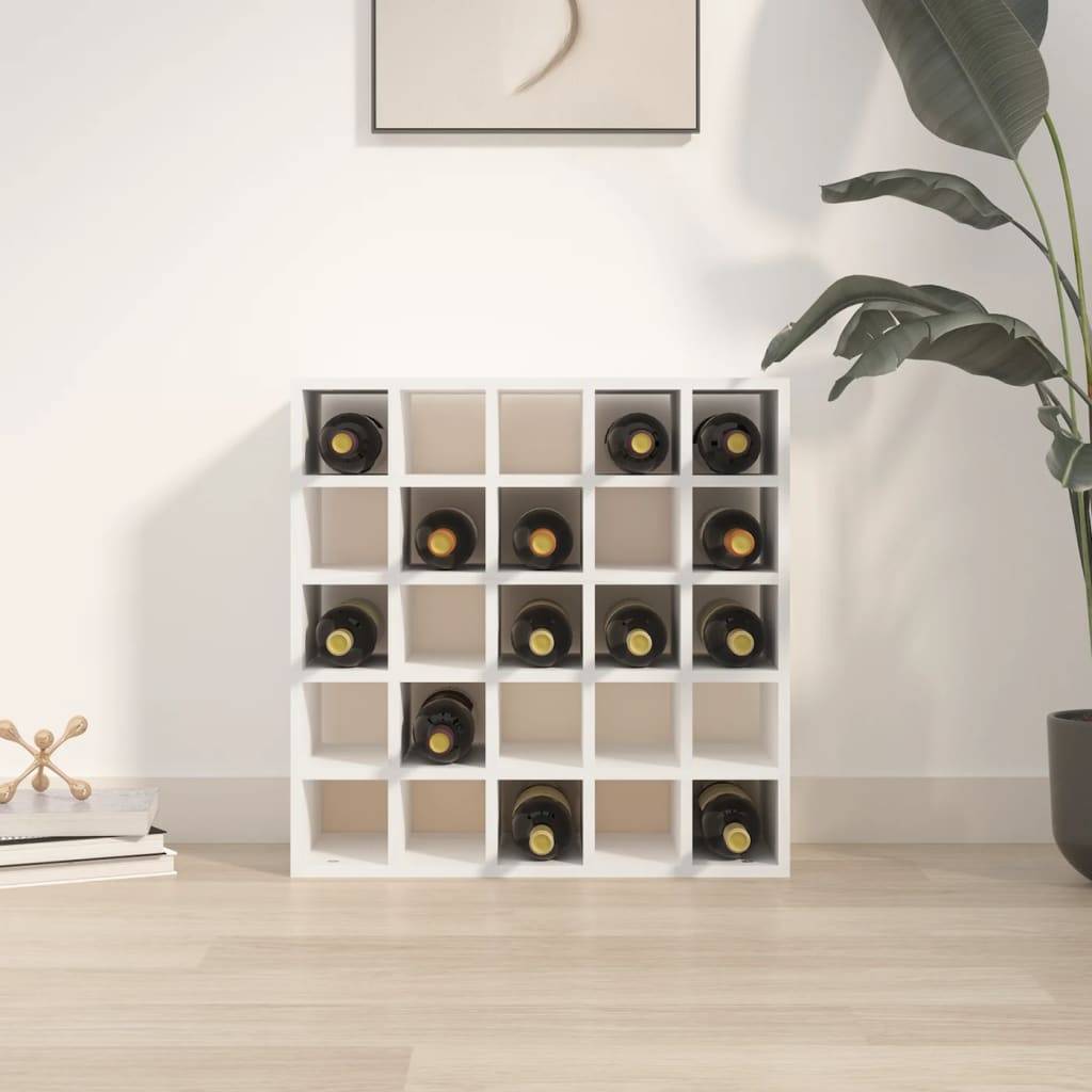 vidaXL Weinregal Weiß 56x25x56 cm Massivholz Kiefer