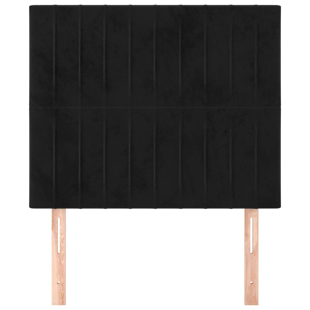 vidaXL Kopfteile 2 Stk. Schwarz 80x5x78/88 cm Samt