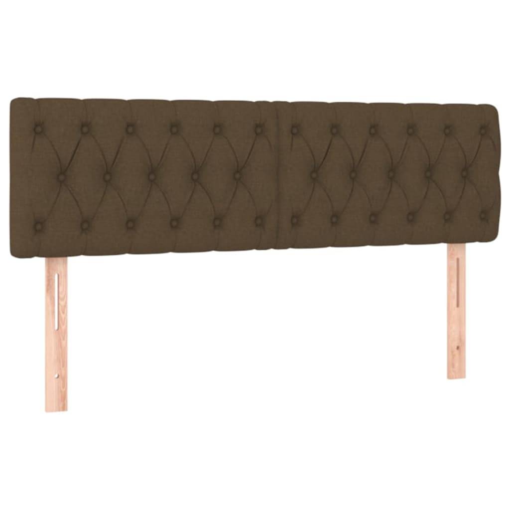 vidaXL Kopfteile 2 Stk. Dunkelbraun 80x7x78/88 cm Stoff