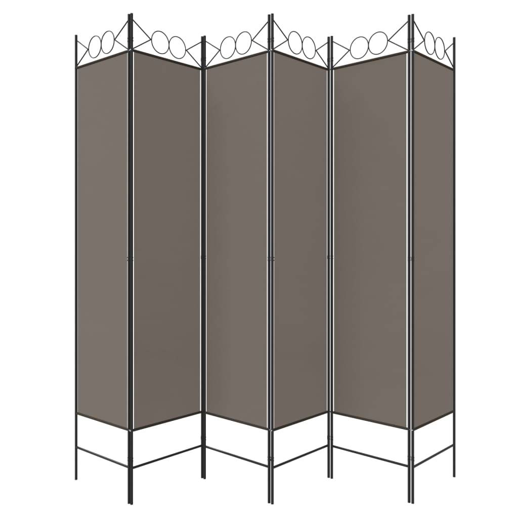 vidaXL 6-tlg. Paravent Anthrazit 240x220 cm Stoff
