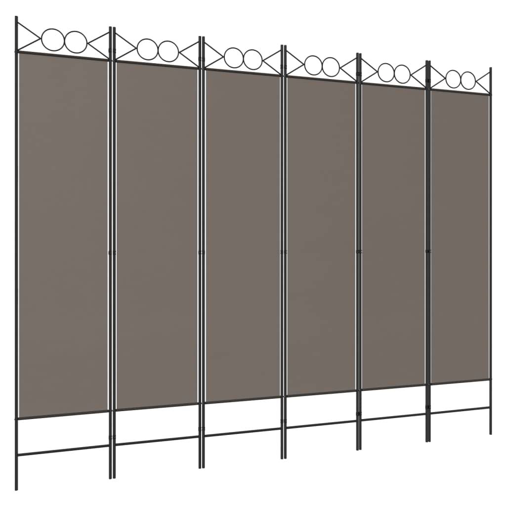 vidaXL 6-tlg. Paravent Anthrazit 240x220 cm Stoff