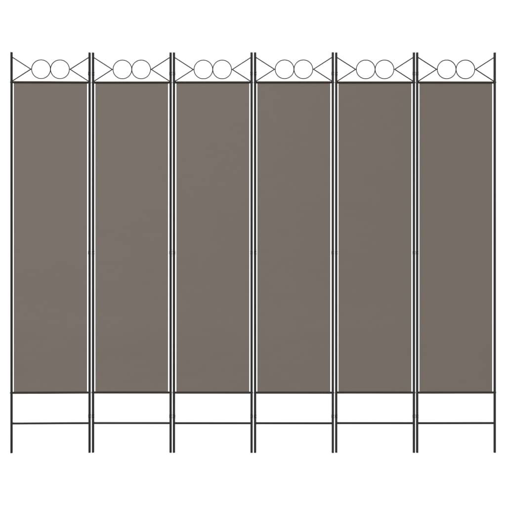 vidaXL 6-tlg. Paravent Anthrazit 240x200 cm Stoff