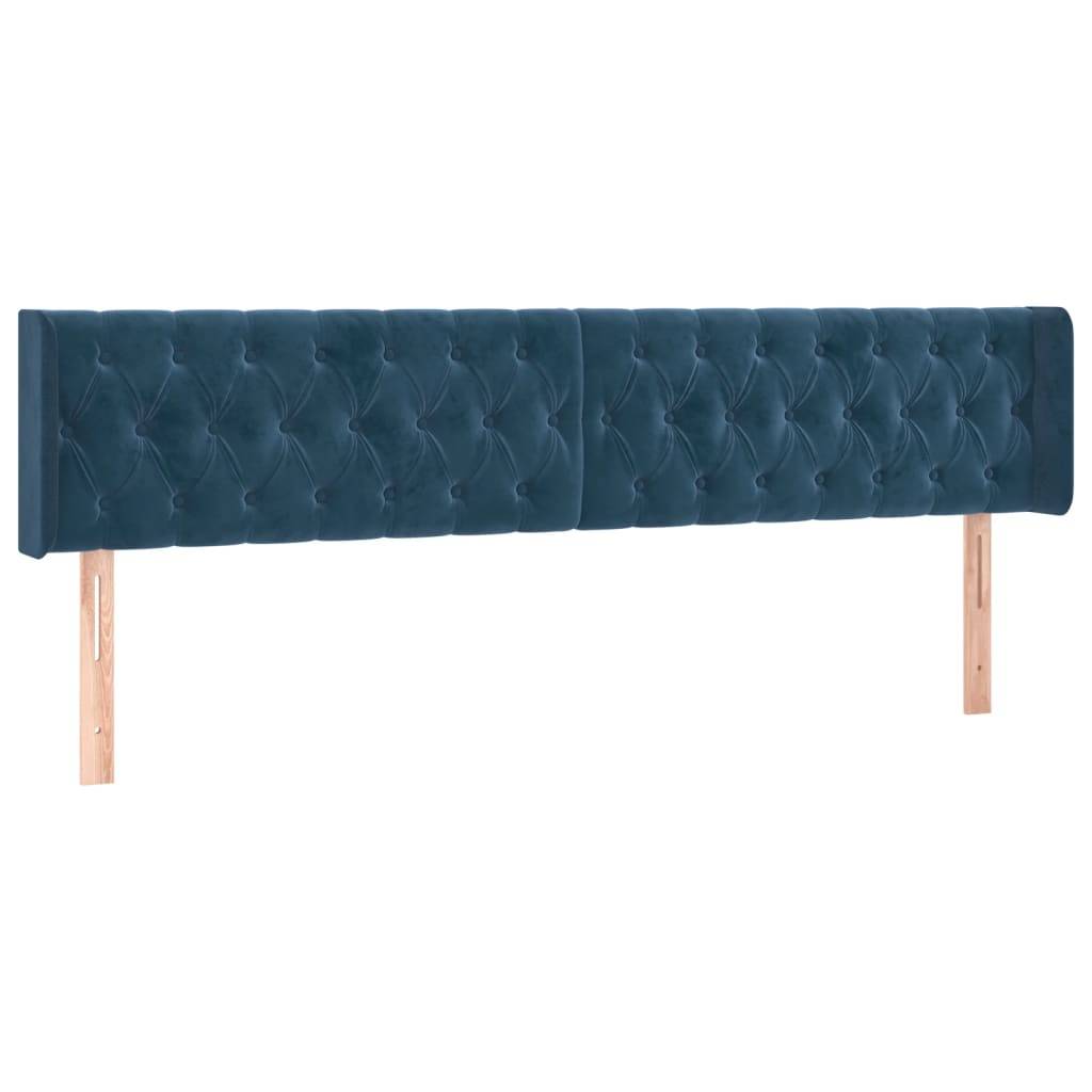 vidaXL LED Kopfteil Dunkelblau 183x16x78/88 cm Samt