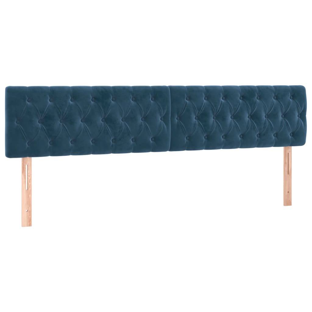 vidaXL LED Kopfteil Dunkelblau 200x7x78/88 cm Samt