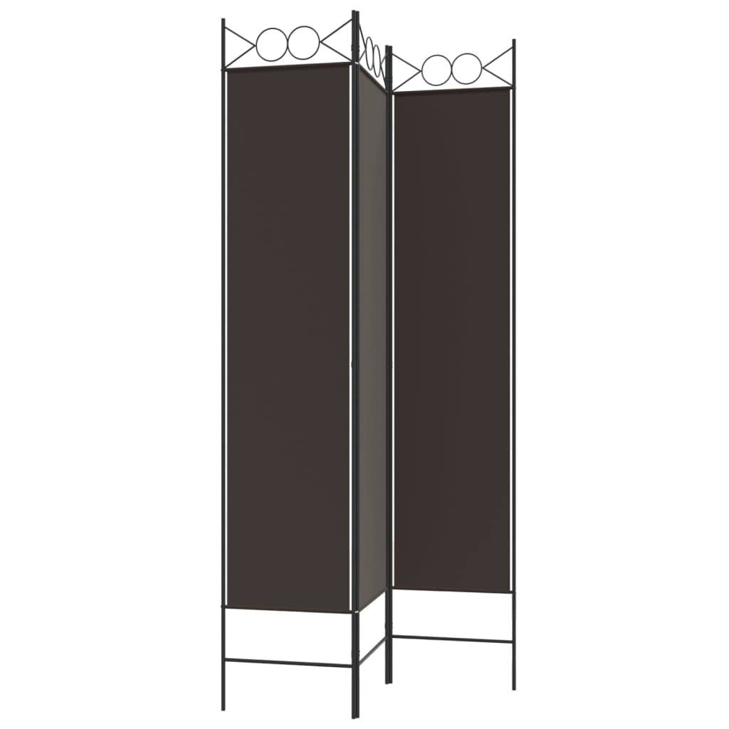 vidaXL 3-tlg. Paravent Braun 120x200 cm Stoff