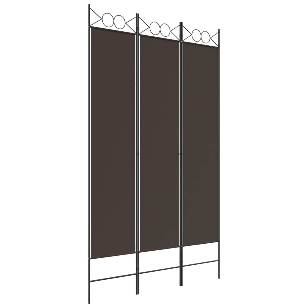 vidaXL 3-tlg. Paravent Braun 120x200 cm Stoff