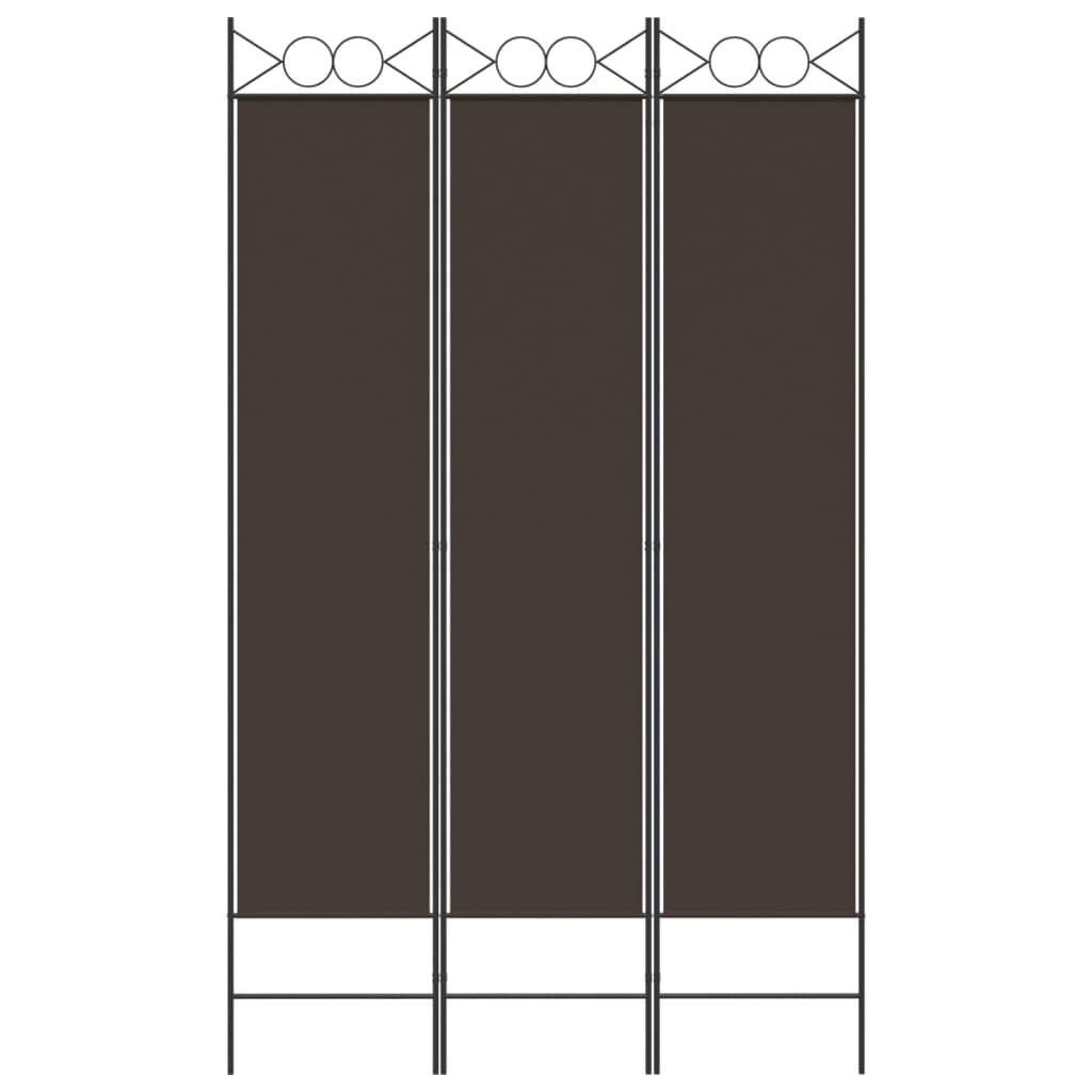 vidaXL 3-tlg. Paravent Braun 120x200 cm Stoff