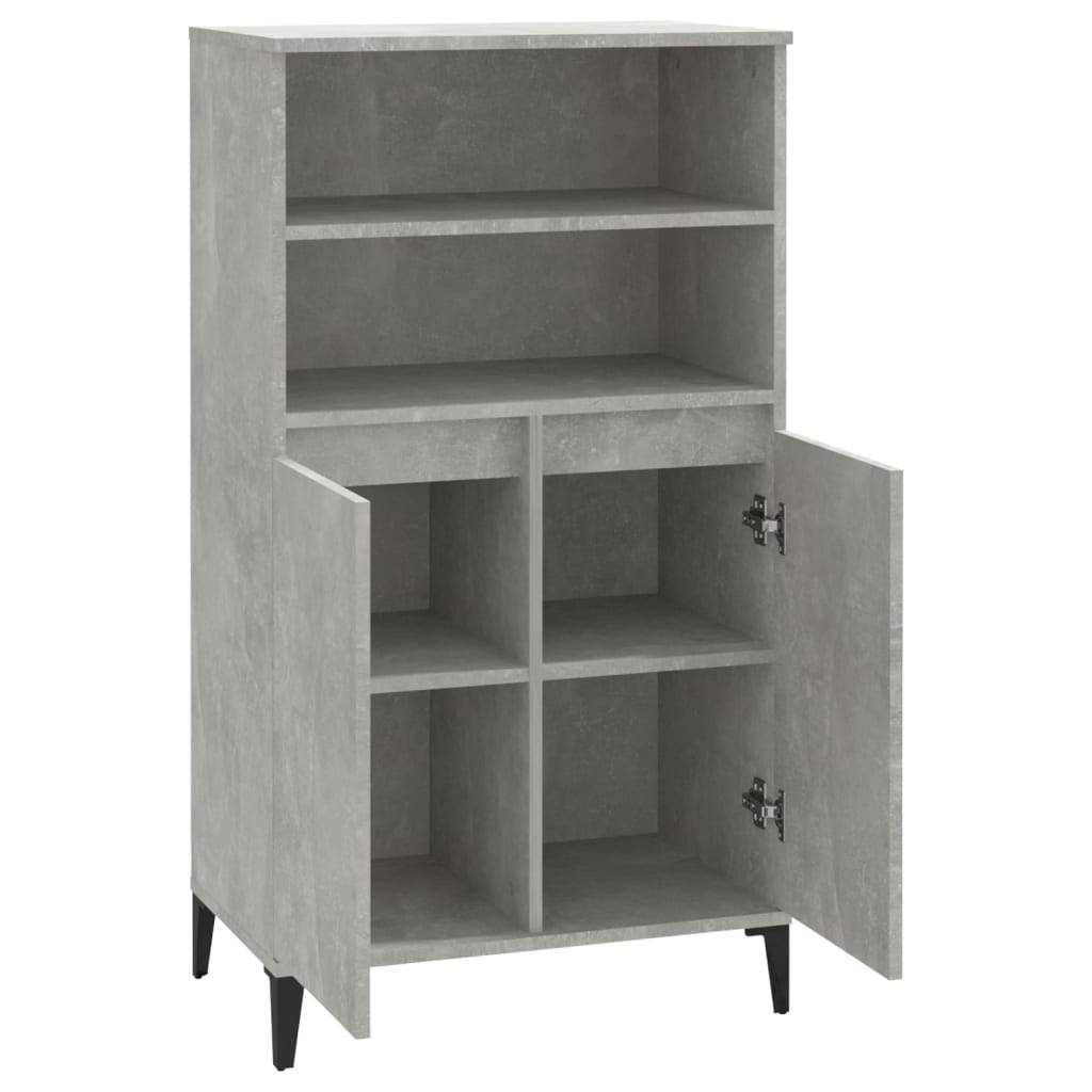 vidaXL Highboard Betongrau 60x36x110 cm Holzwerkstoff