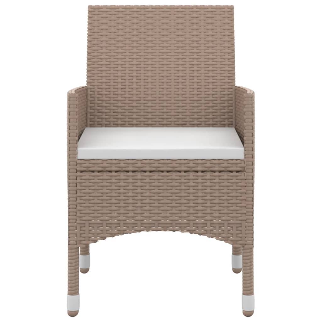 vidaXL 7-tlg. Garten-Essgruppe mit Auflagen Poly Rattan und Glas
