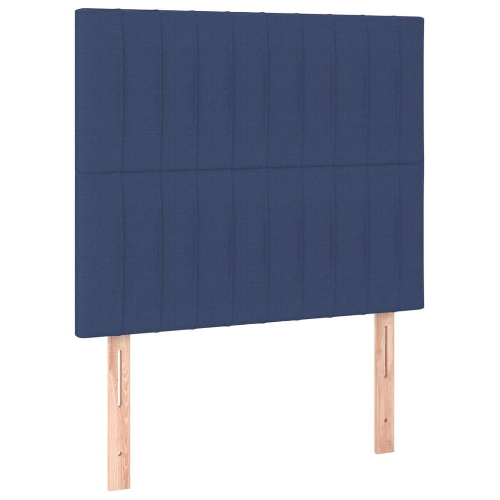 vidaXL LED Kopfteil Blau 80x5x118/128 cm Stoff