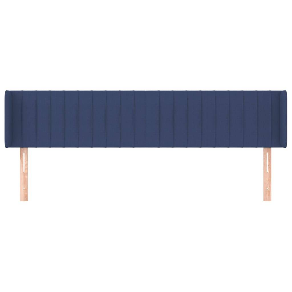 vidaXL Kopfteil mit Ohren Blau 203x16x78/88 cm Stoff