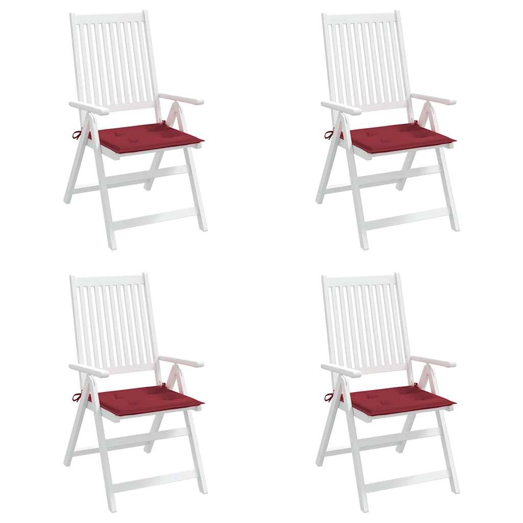 vidaXL Gartenstuhl-Kissen 4 Stk. Weinrot 40x40x3 cm Oxford-Gewebe