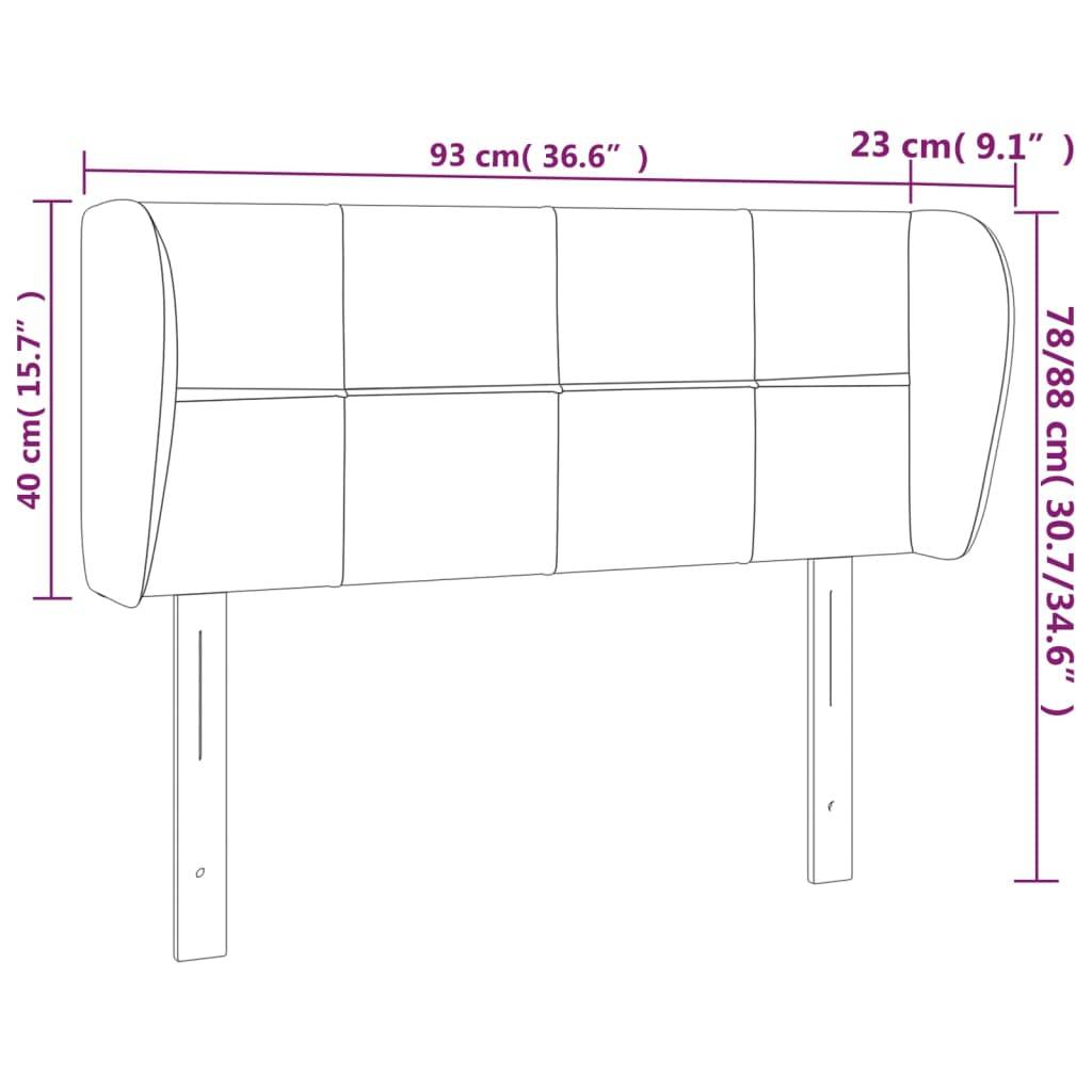 vidaXL Kopfteil mit Ohren Creme 93x23x78/88 cm Stoff