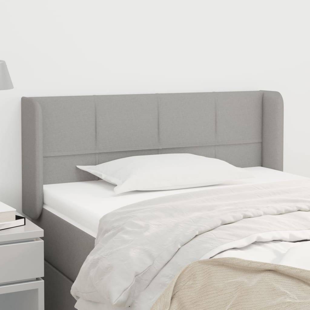 vidaXL Kopfteil mit Ohren Hellgrau 93x16x78/88 cm Stoff