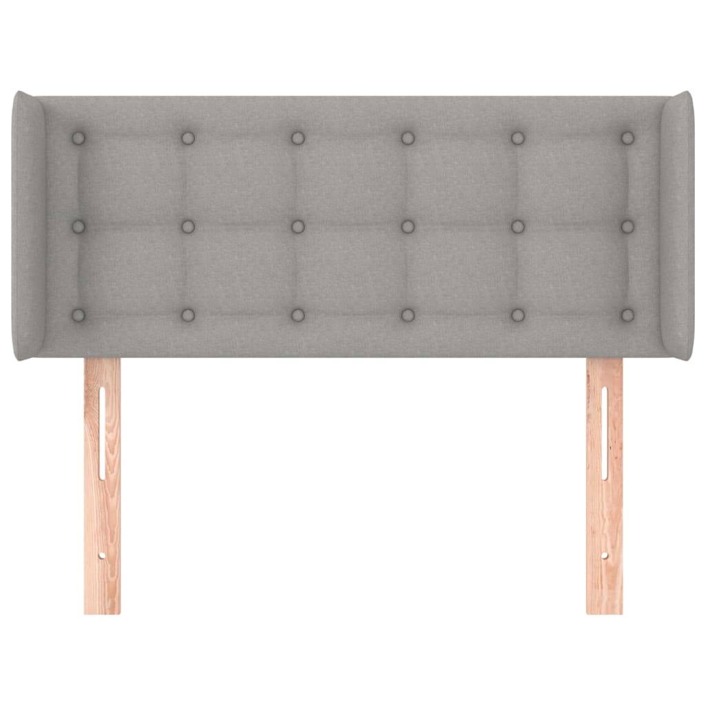 vidaXL Kopfteil mit Ohren Hellgrau 103x16x78/88 cm Stoff