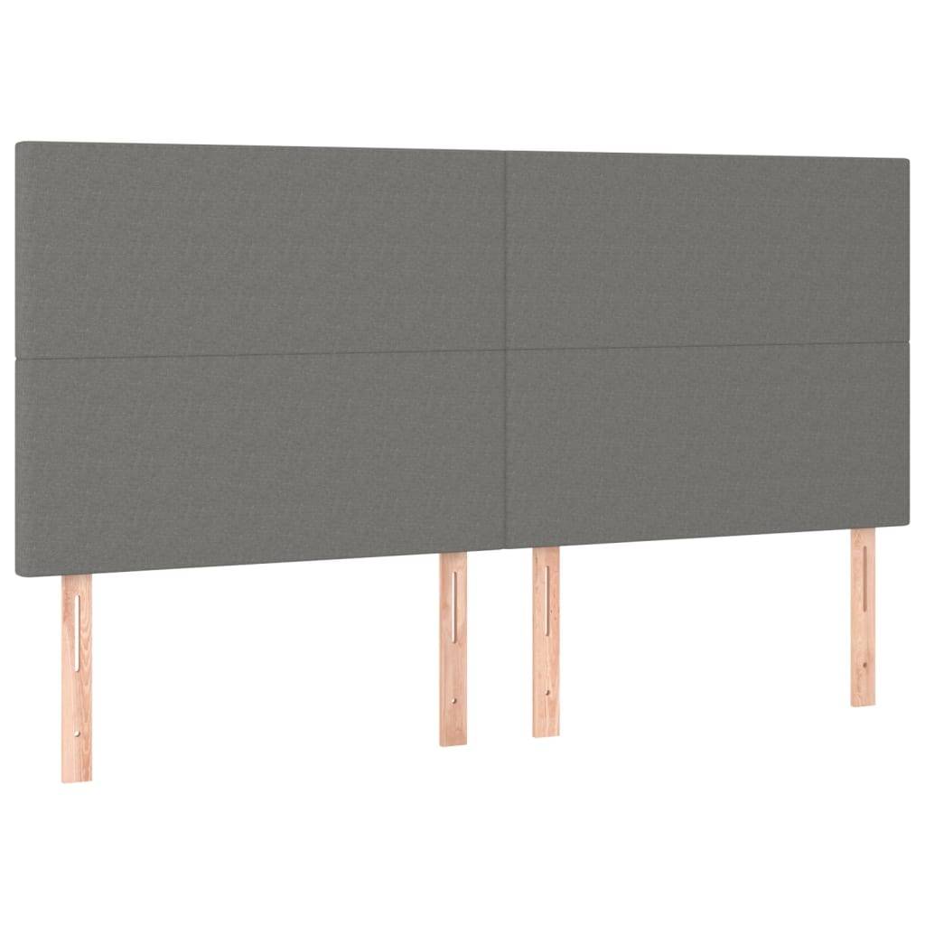 vidaXL LED Kopfteil Dunkelgrau 160x5x118/128 cm Stoff