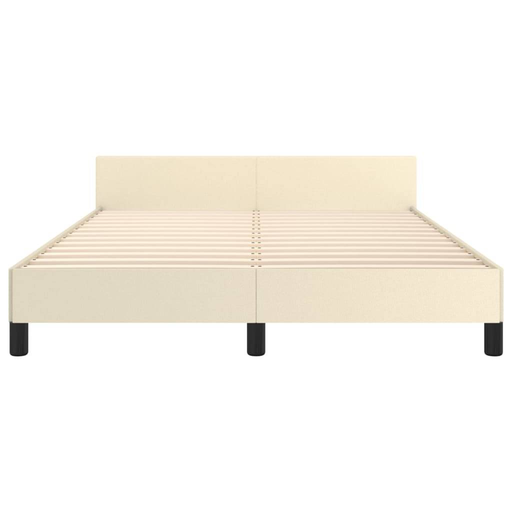 vidaXL Bettgestell mit Kopfteil Creme 140x190 cm Kunstleder