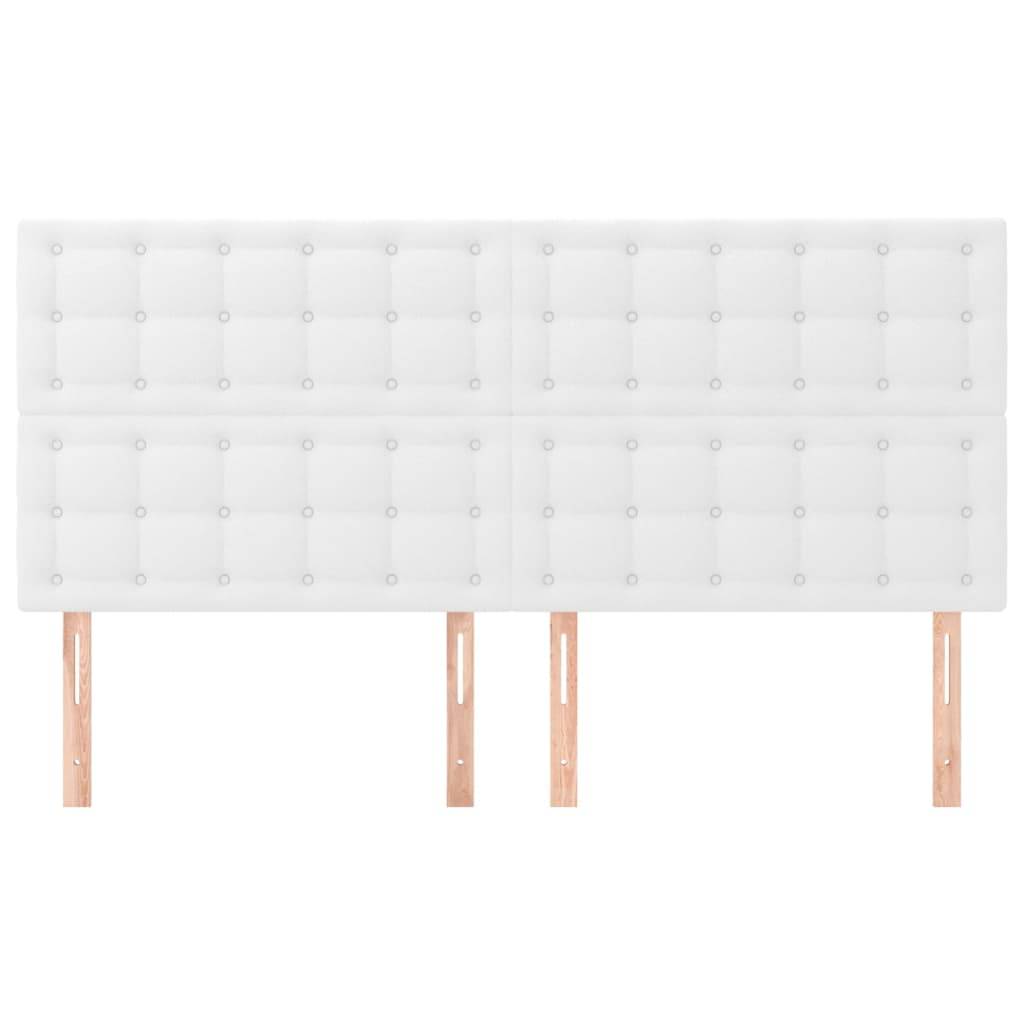 vidaXL Kopfteile 4 Stk. Weiß 100x5x78/88 cm Kunstleder