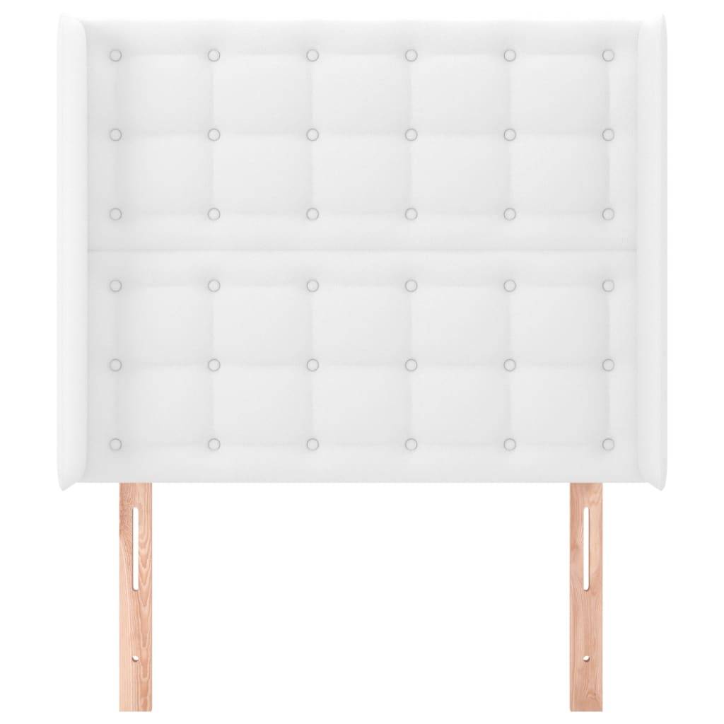vidaXL Kopfteil mit Ohren Weiß 103x16x118/128 cm Kunstleder