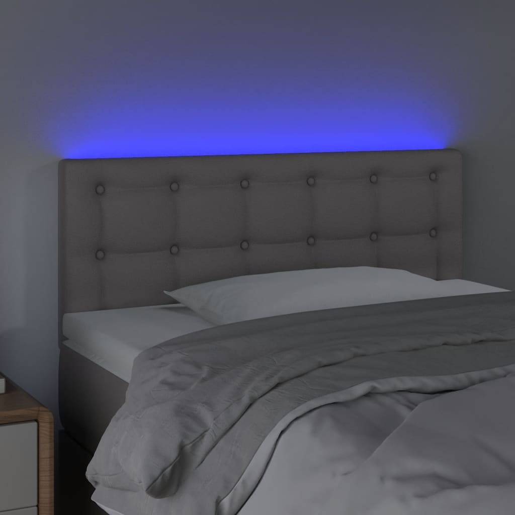 vidaXL LED Kopfteil Grau 100x5x78/88 cm Kunstleder