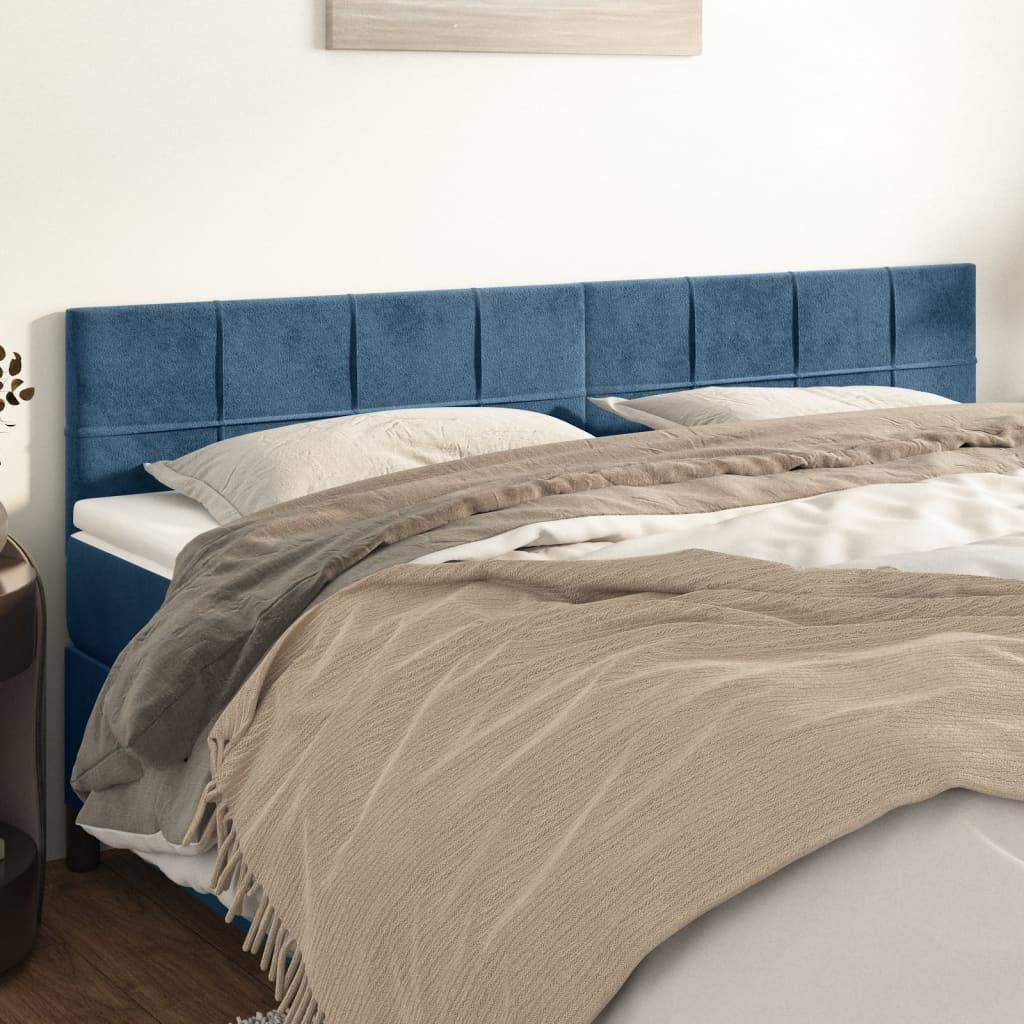vidaXL Kopfteile 2 Stk. Dunkelblau 80x5x78/88 cm Samt