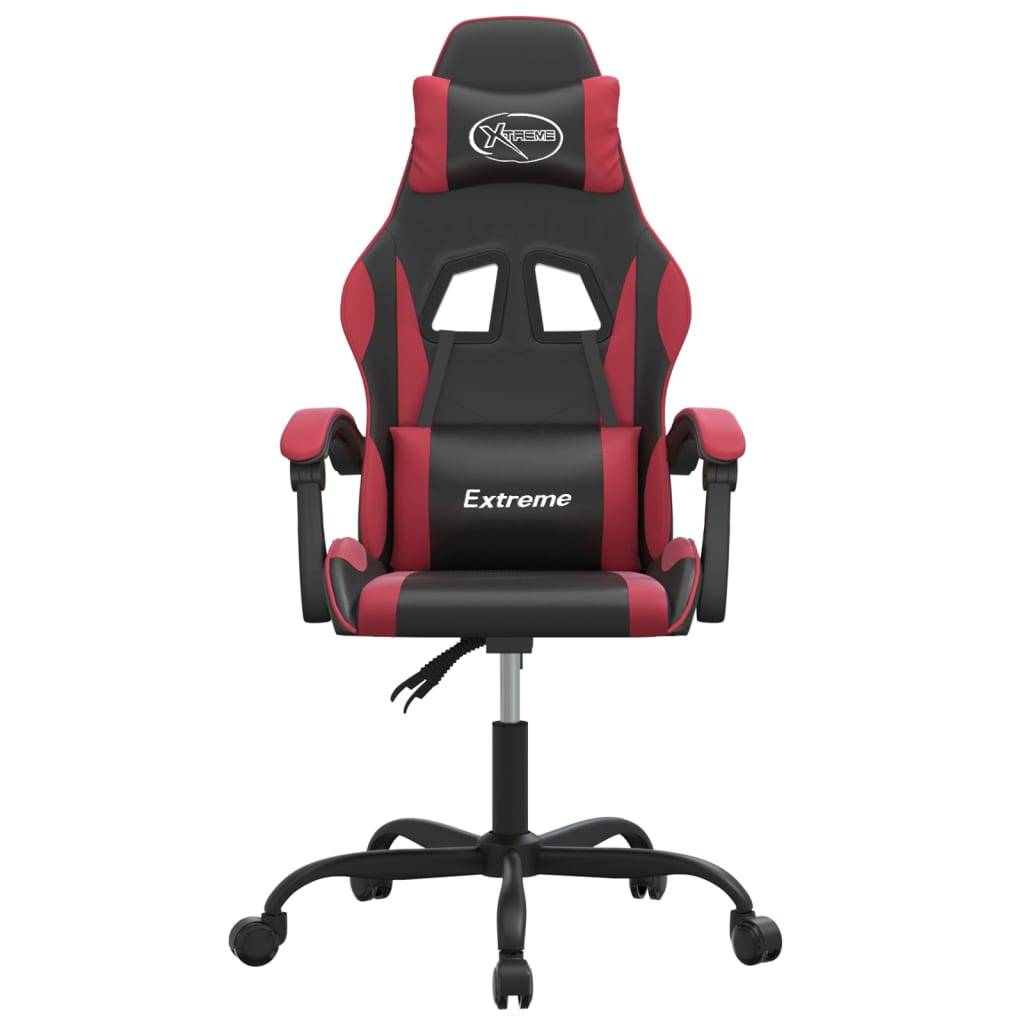 vidaXL Gaming-Stuhl Schwarz und Weinrot Kunstleder