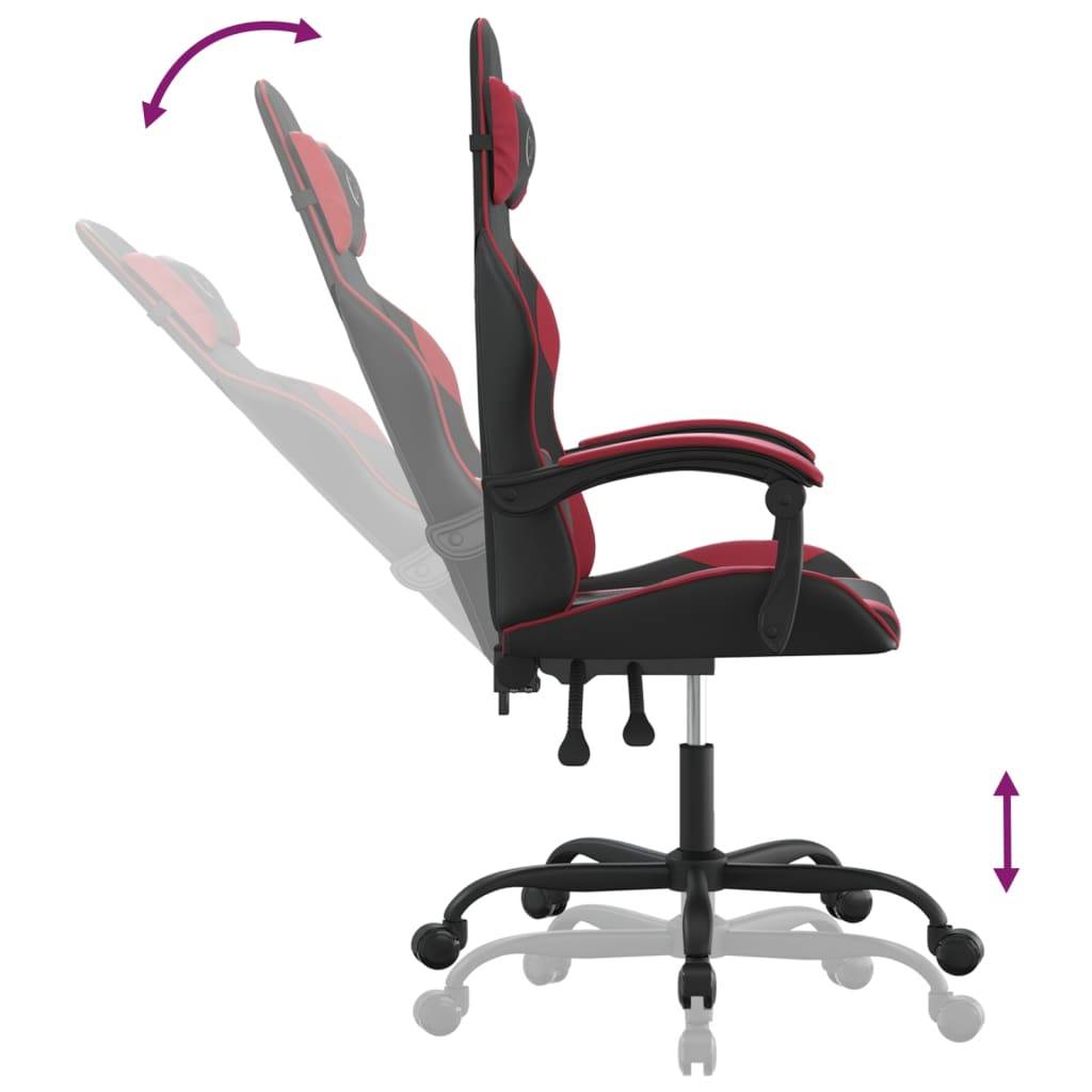 vidaXL Gaming-Stuhl Schwarz und Weinrot Kunstleder