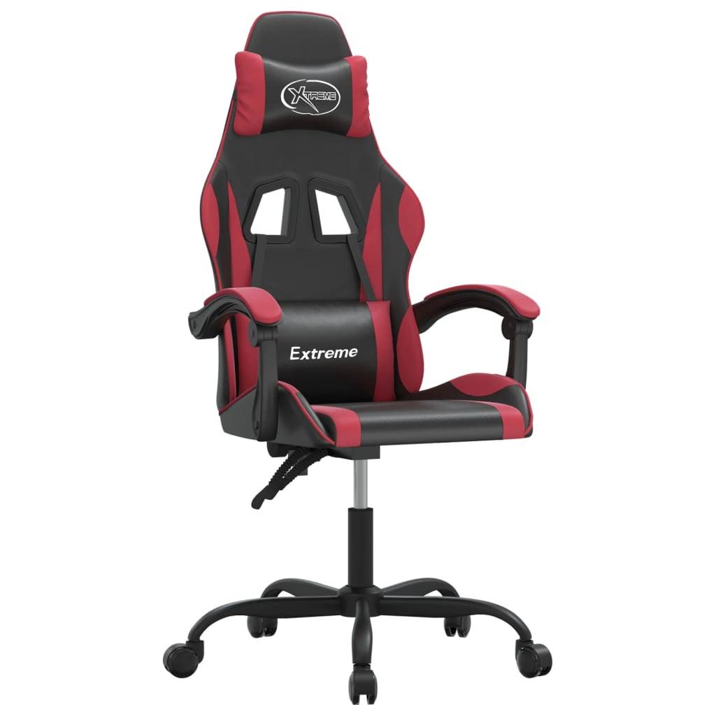 vidaXL Gaming-Stuhl Schwarz und Weinrot Kunstleder