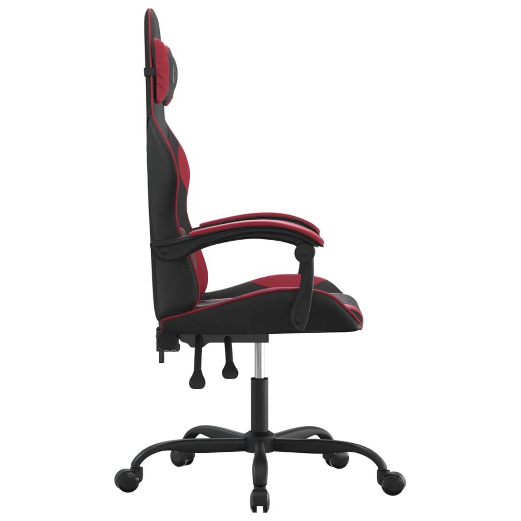 vidaXL Gaming-Stuhl Schwarz und Weinrot Kunstleder