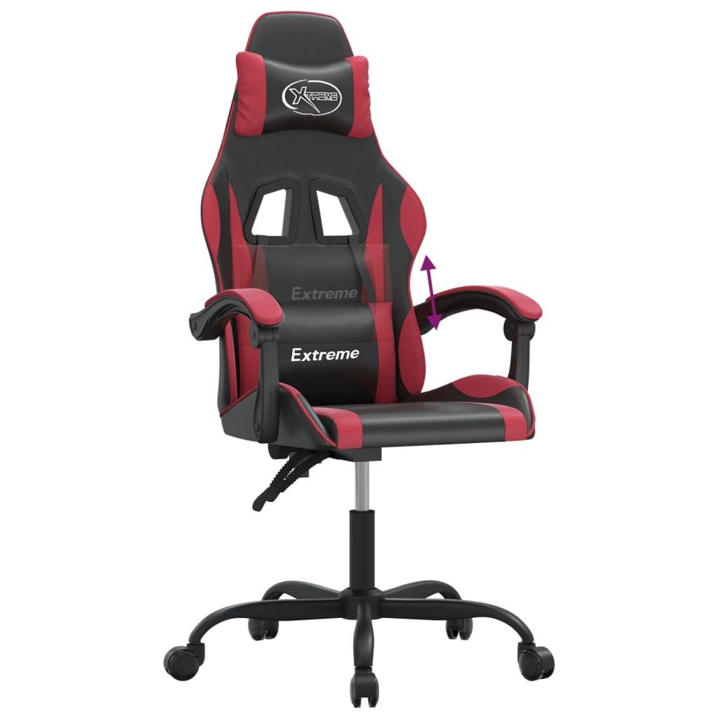 vidaXL Gaming-Stuhl Schwarz und Weinrot Kunstleder
