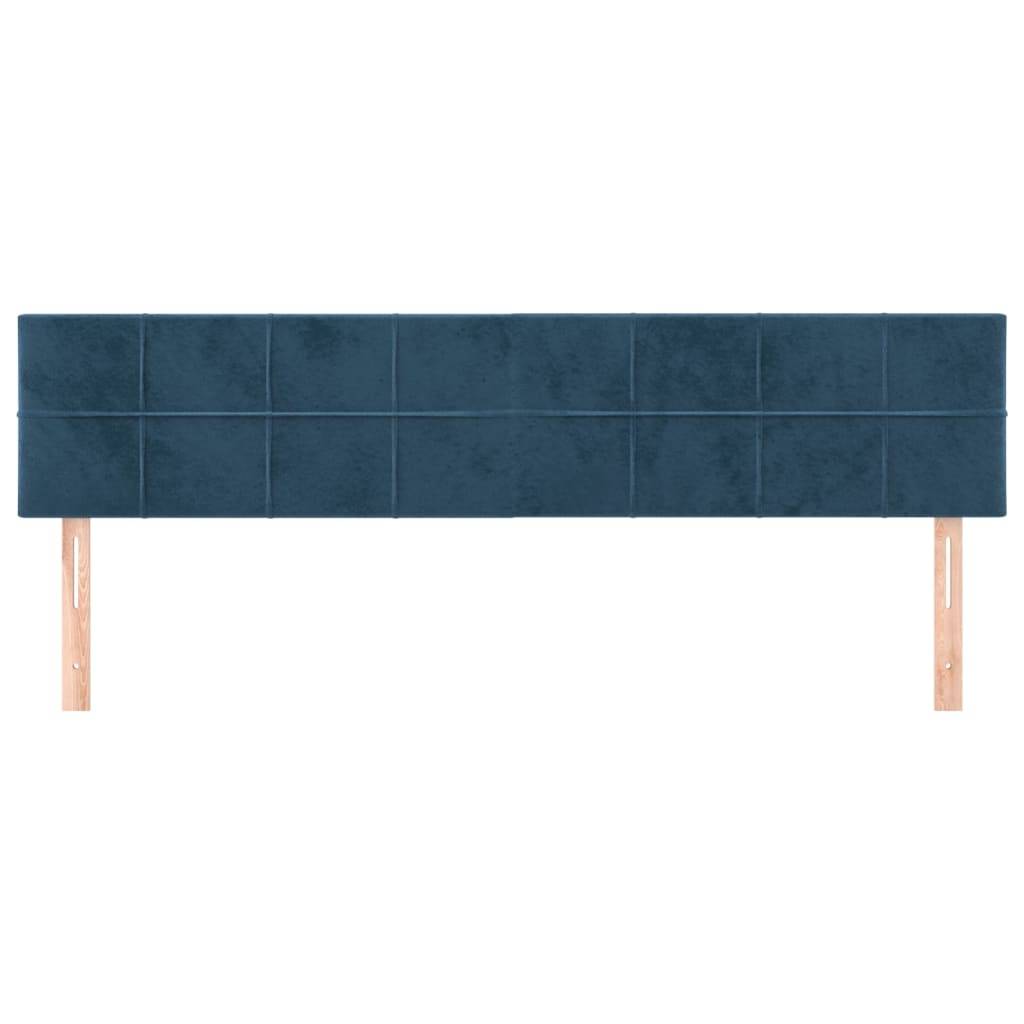 vidaXL Kopfteile 2 Stk. Dunkelblau 80x5x78/88 cm Samt