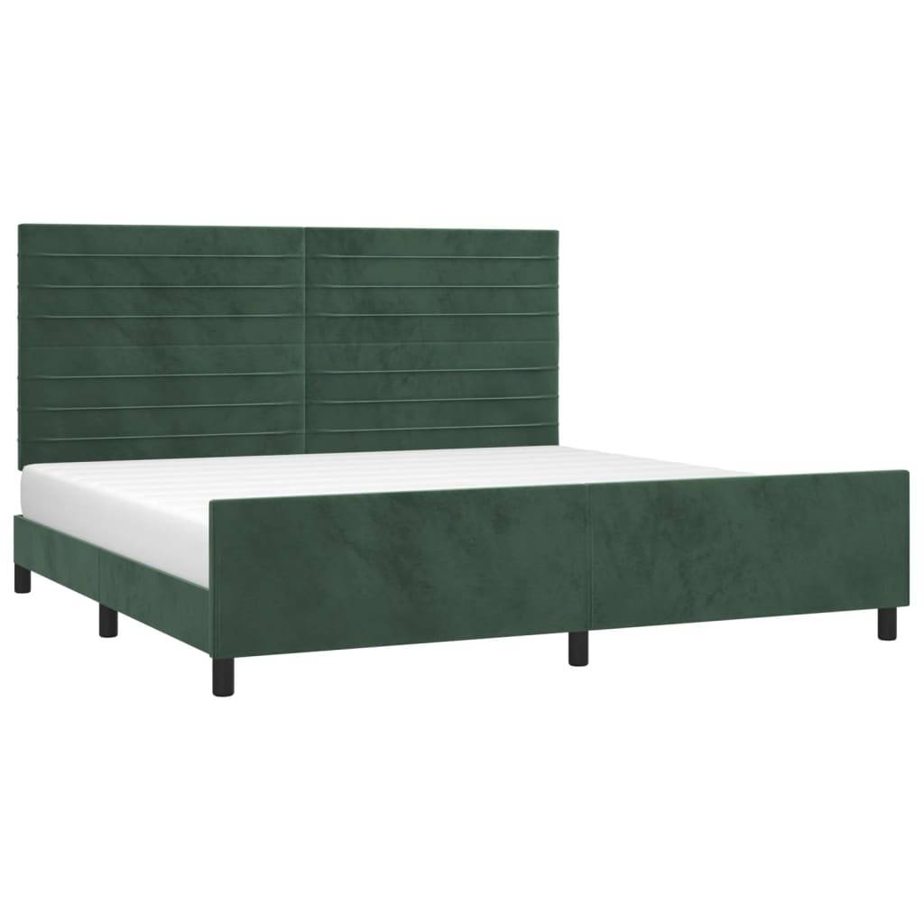 vidaXL Bettgestell ohne Matratze Dunkelgrün 200x200 cm Samt