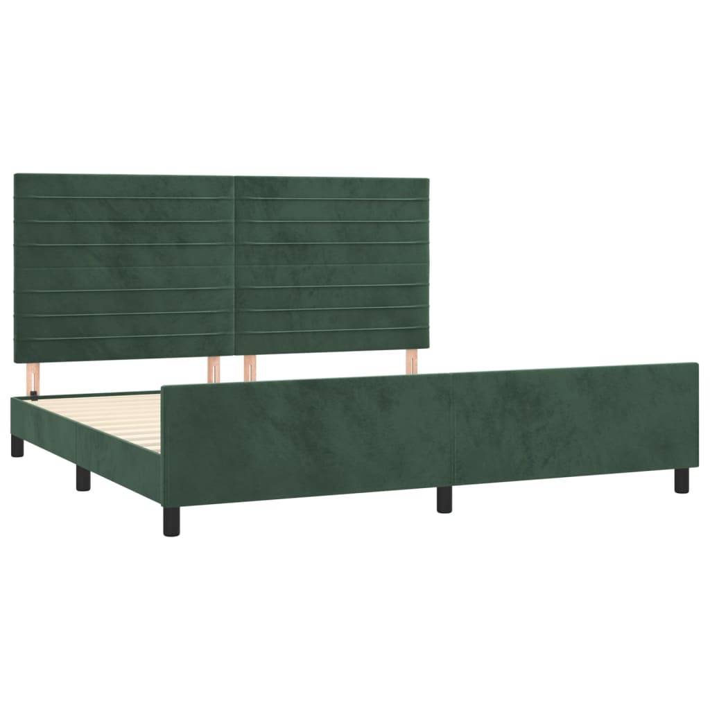 vidaXL Bettgestell ohne Matratze Dunkelgrün 200x200 cm Samt