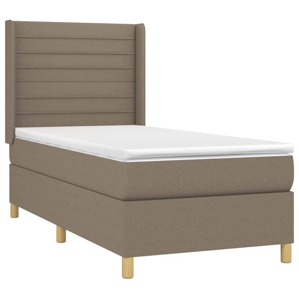 vidaXL Boxspringbett mit Matratze Taupe 80x200 cm Stoff