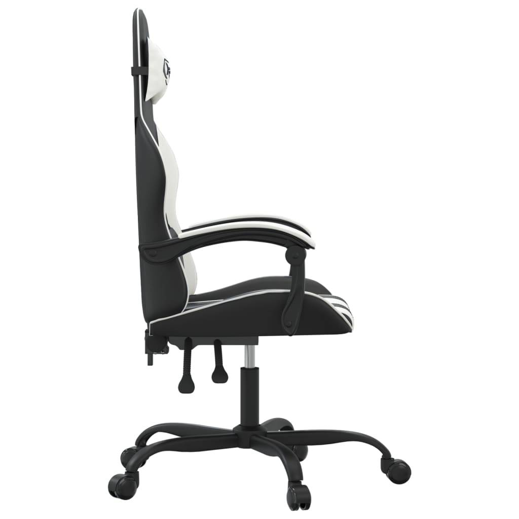 vidaXL Gaming-Stuhl Schwarz und Weiß Kunstleder