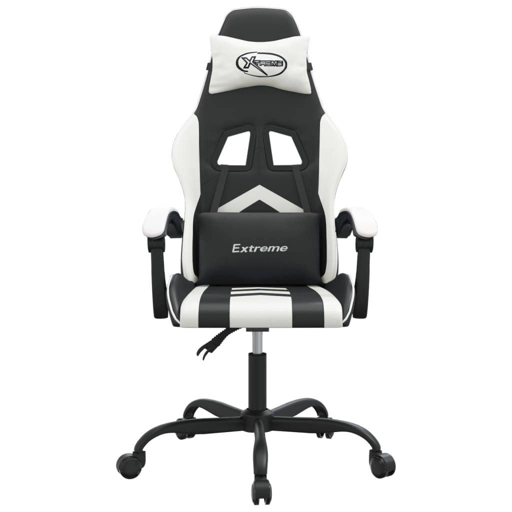 vidaXL Gaming-Stuhl Schwarz und Weiß Kunstleder