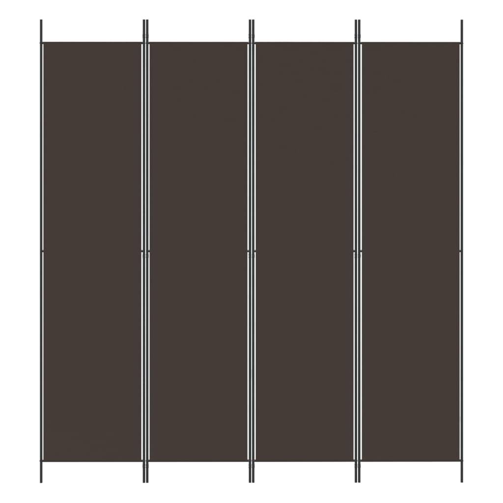 vidaXL 4-tlg. Paravent Braun 200x220 cm Stoff