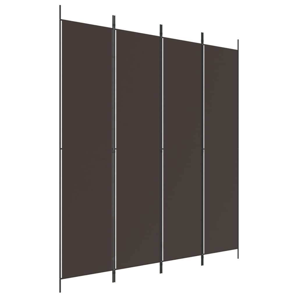 vidaXL 4-tlg. Paravent Braun 200x220 cm Stoff