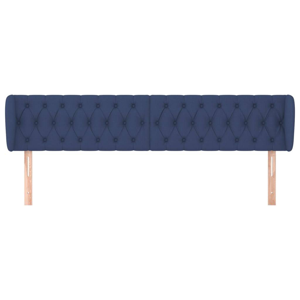 vidaXL Kopfteil mit Ohren Blau 183x23x78/88 cm Stoff