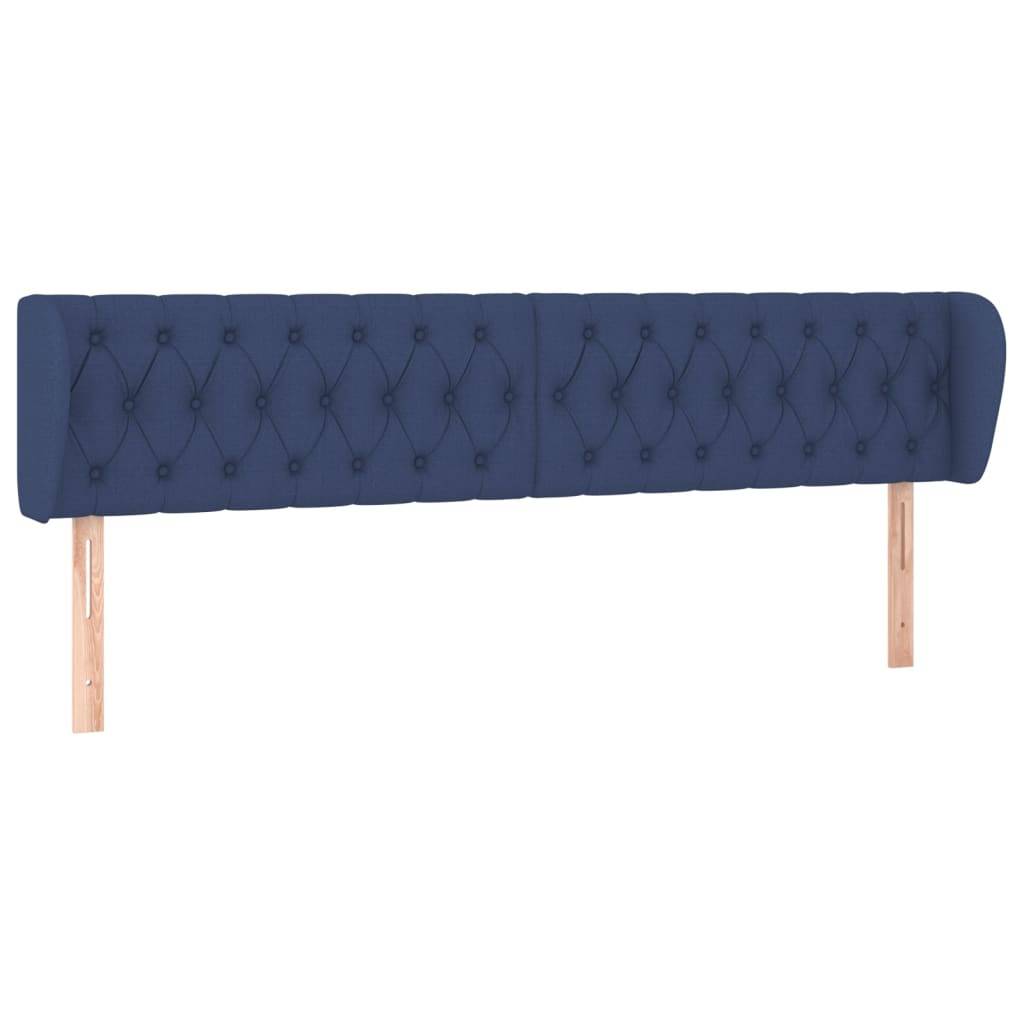 vidaXL Kopfteil mit Ohren Blau 183x23x78/88 cm Stoff