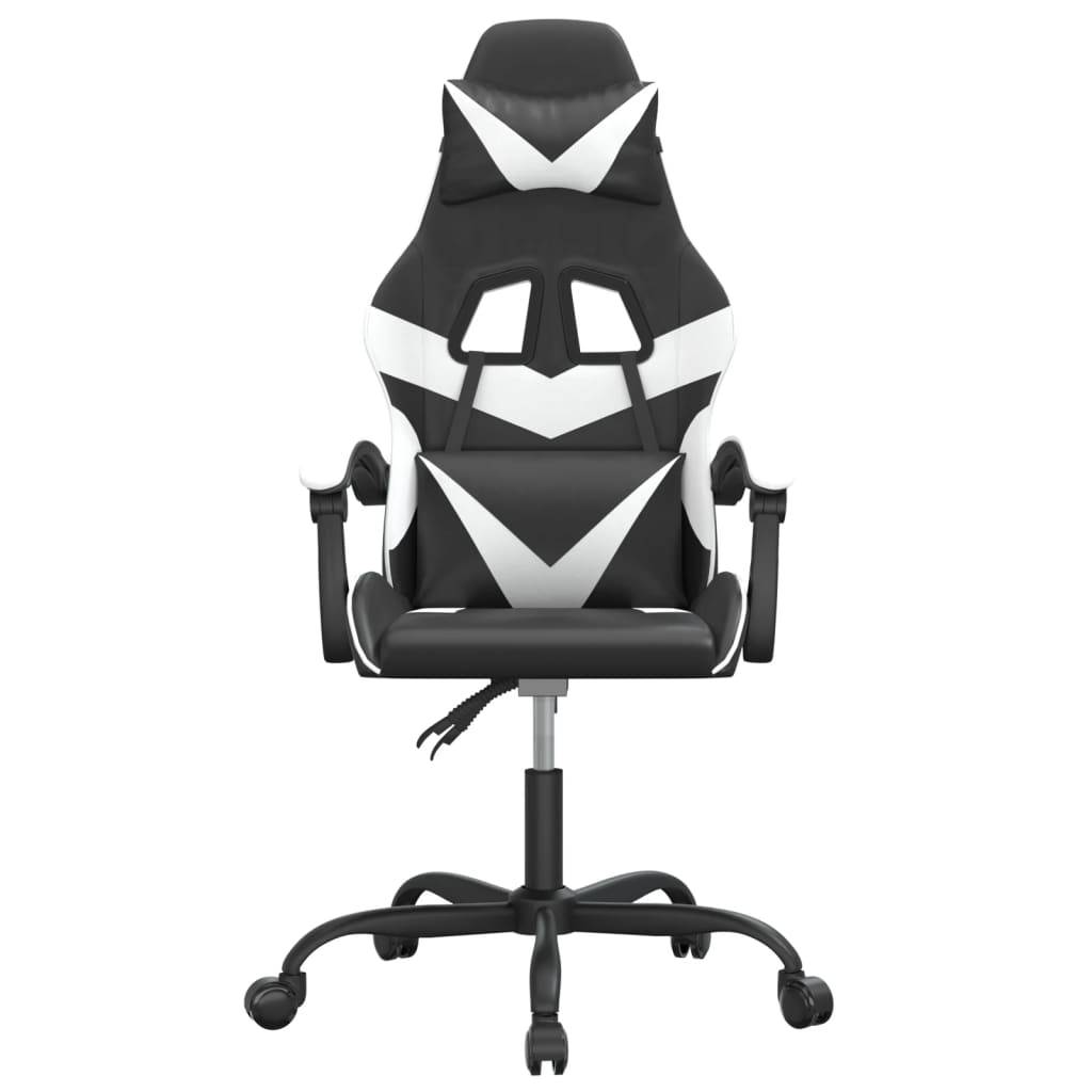vidaXL Gaming-Stuhl Drehbar Schwarz und Weiß Kunstleder