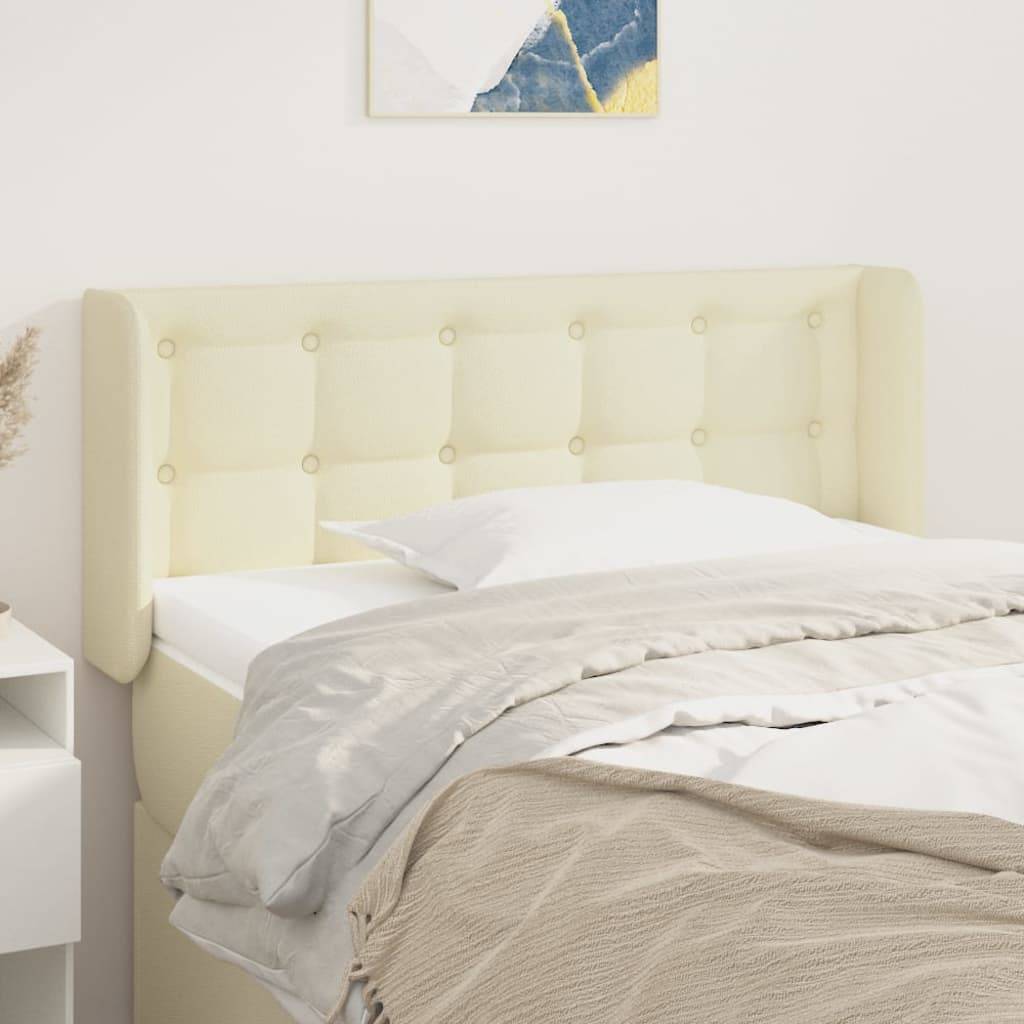 vidaXL Kopfteil mit Ohren Creme 93x16x78/88 cm Kunstleder