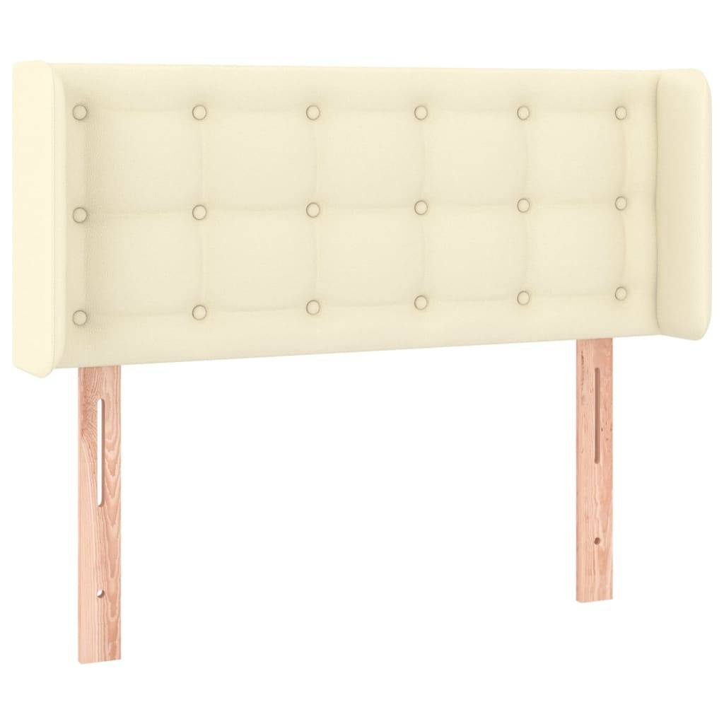 vidaXL Kopfteil mit Ohren Creme 93x16x78/88 cm Kunstleder