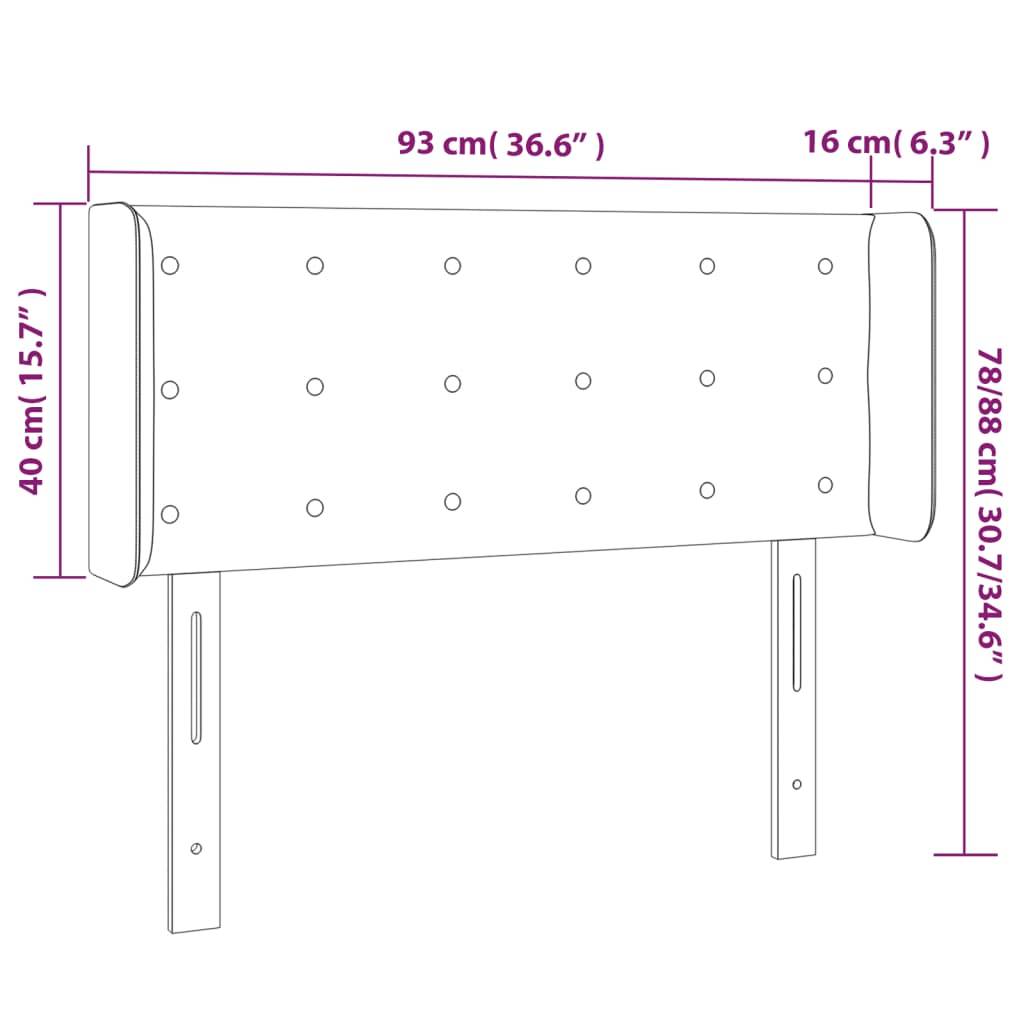 vidaXL Kopfteil mit Ohren Creme 93x16x78/88 cm Kunstleder