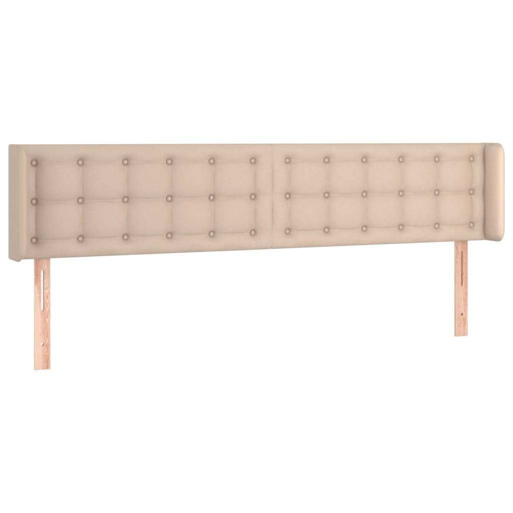 vidaXL Kopfteil mit Ohren Cappuccino-Braun 203x16x78/88 cm Kunstleder
