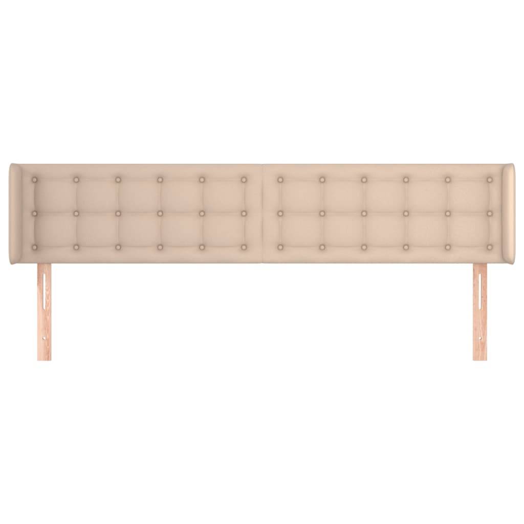 vidaXL Kopfteil mit Ohren Cappuccino-Braun 203x16x78/88 cm Kunstleder