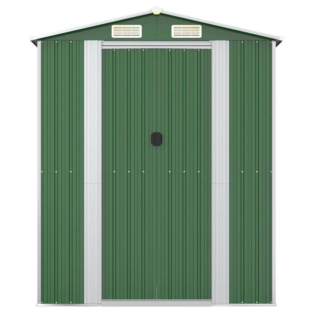 vidaXL Geräteschuppen Grün 192x689x223 cm Verzinkter Stahl