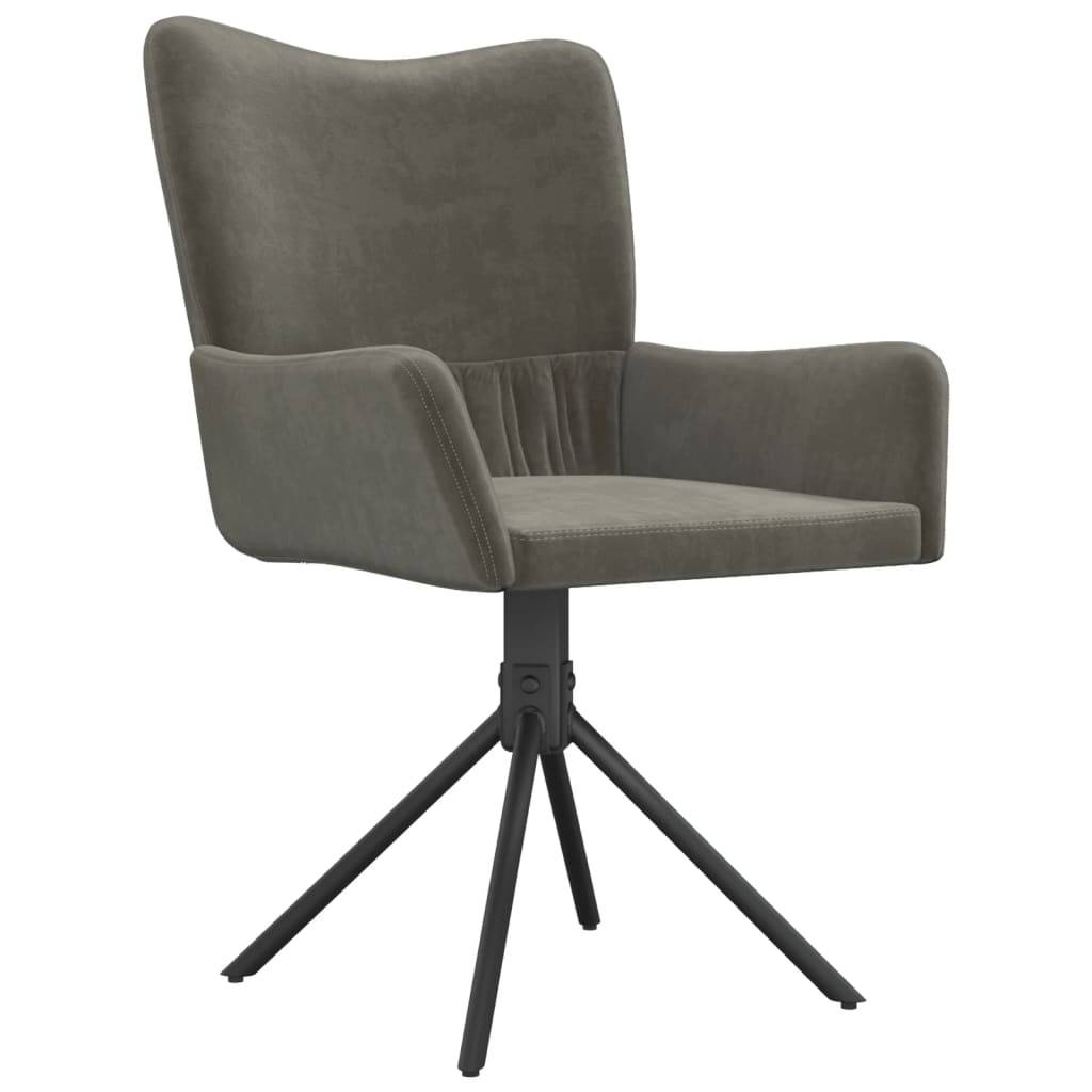 vidaXL Esszimmerstühle 2 Stk. Drehbar Dunkelgrau Samt