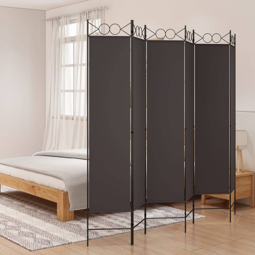 vidaXL 6-tlg. Paravent Braun 200x200 cm Stoff