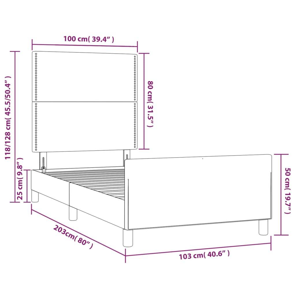 vidaXL Bettgestell mit Kopfteil Rosa 100x200 cm Samt